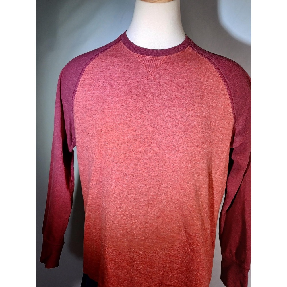 L.L. Bean Sweatshirt Mens Large Red Raglan Crew Neck Long Sleeve Lightweight